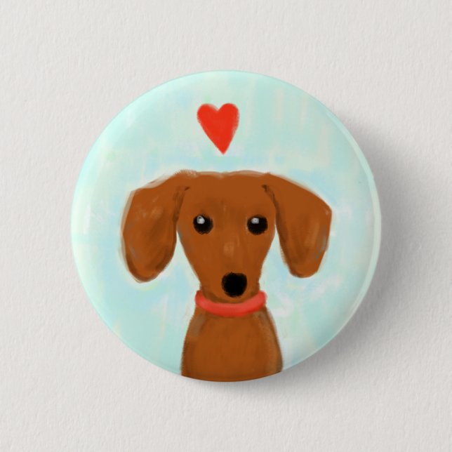Dachshund Kärlek Knapp (Framsida)