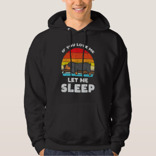 Dachshund Kärlek lät mig sova i retro Animaliskt s Hoodie