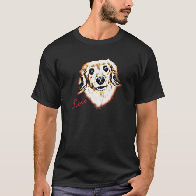 Dachshund Kärlek Long HERHERHERWENENPuppy Hund Mo T Shirt (Framsida)
