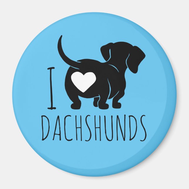 Dachshund Kärlek Magnet (Framsidan)