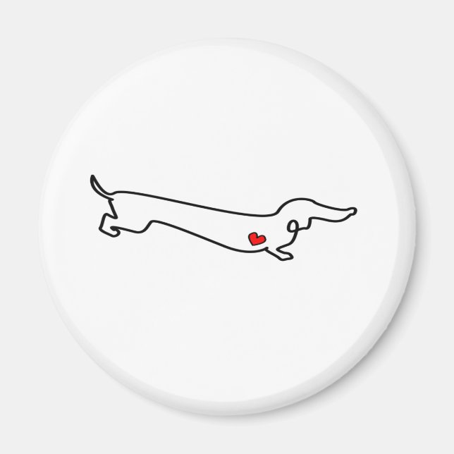 Dachshund Kärlek Magnet (Framsidan)