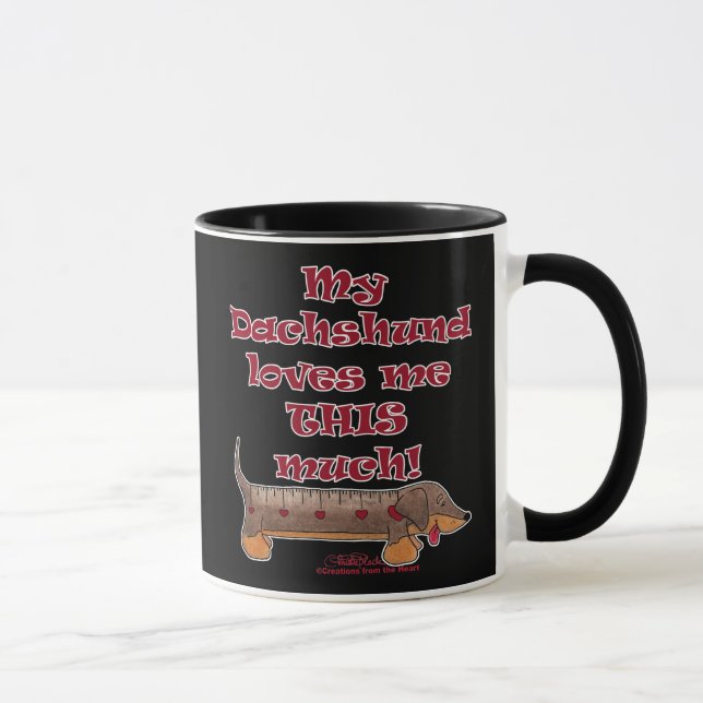 Dachshund Kärlek Meter Mugg (Höger)