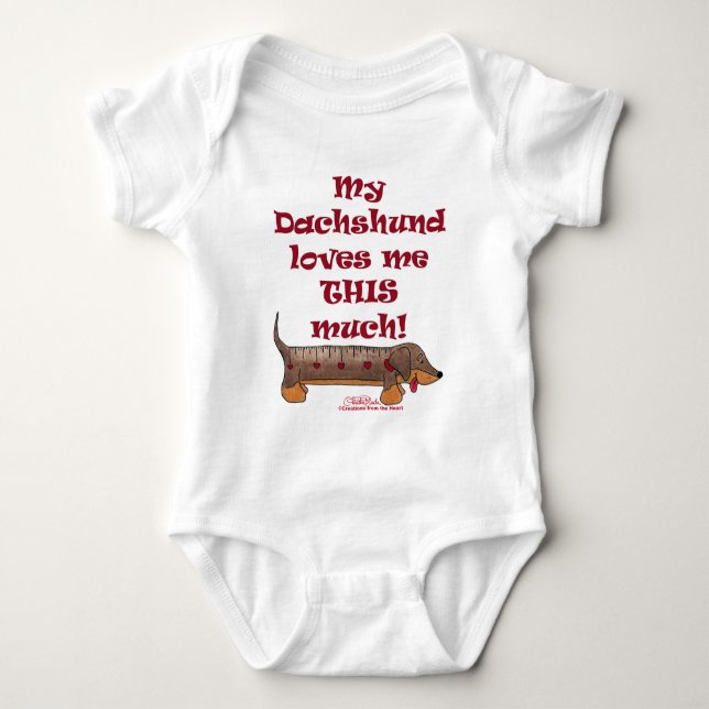 Dachshund Kärlek Meter T-shirt (Framsida)