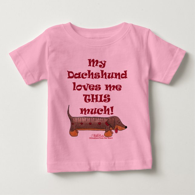 Dachshund Kärlek Meter Tee Shirt (Framsida)