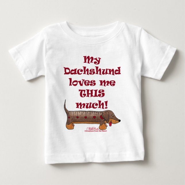 Dachshund Kärlek Meter Tee Shirt (Framsida)
