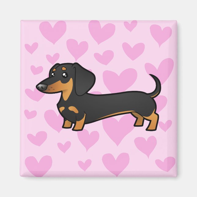 Dachshund Kärlek (mjuk jacka) Magnet (Framsidan)