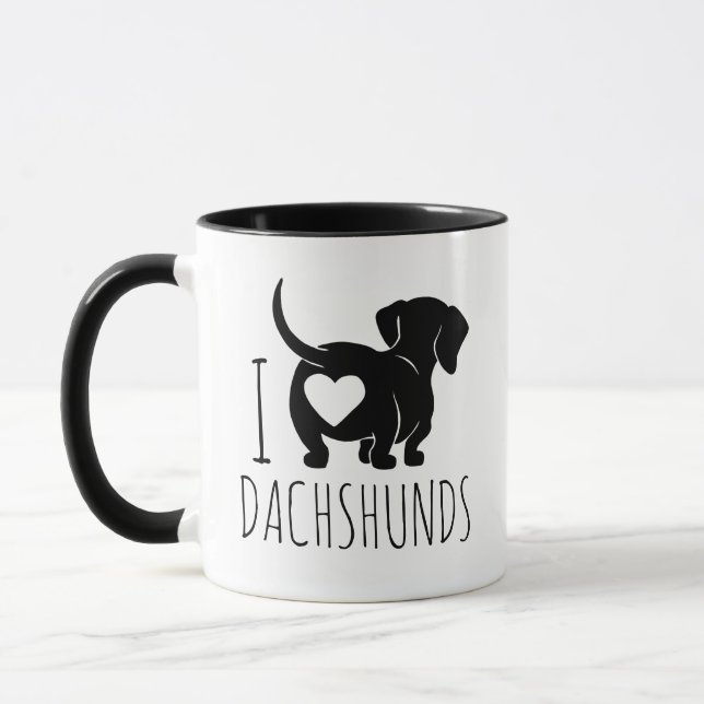 Dachshund Kärlek Mugg (Vänster)