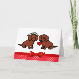 Dachshund Kärlek par Tecknad Helgkort