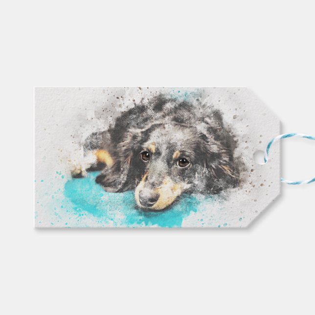 Dachshund Kärlek Presentetikett (Framsidan (Horisontell))