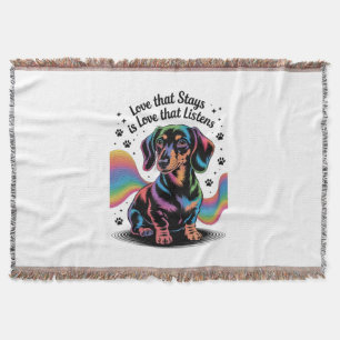 Dachshund-kärlek som stannar är kärlek som lyssnar filt