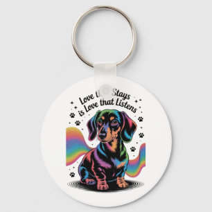 Dachshund Kärlek Som Varar Är Kärlek Som Lyssnar Nyckelring