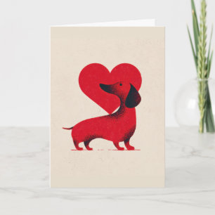 Dachshund Kärlek – Sött Hundhjärta Design Kort