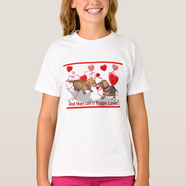 Dachshund Kärlek T-shirt (Framsida)