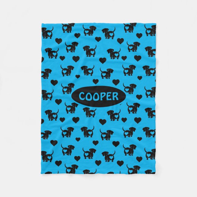 Dachshund Kärlek Ull Hund Blanket Fleecefilt (Framsidan)
