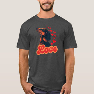 Dachshund Kärlek Valentines Day Gift T Shirt