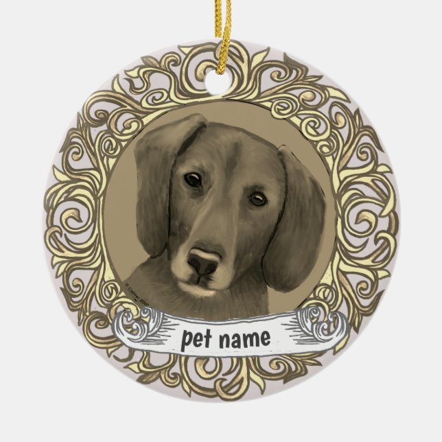 Dachshund Kärleksfullt Minne ornament (Framsidan)
