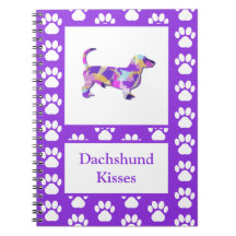 Dachshund Kisses Hund Silhouette PurplePY&B