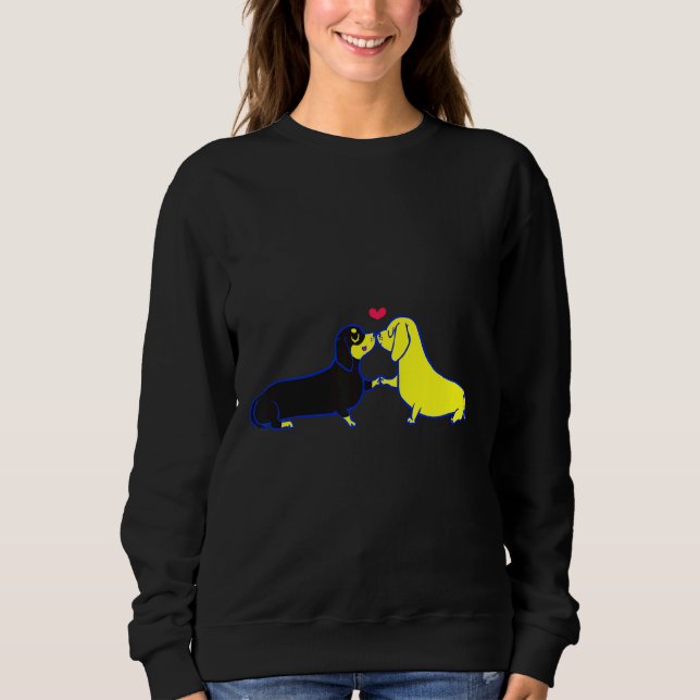 Dachshund Kisses T Shirt (Framsida)