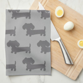 Dachshund Kitchen Kitchen Towe Doxie Grått Kökshandduk