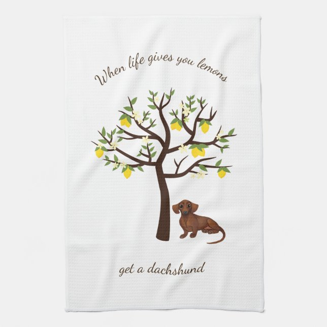 Dachshund Kitchen Towel När Life Ge du lejonger Kökshandduk (Vertikal)