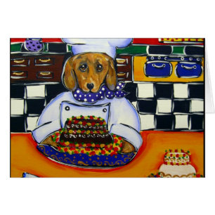 Dachshund kock hälsningskort