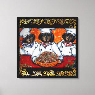 DACHSHUND KOCK KONST CANVASTRYCK