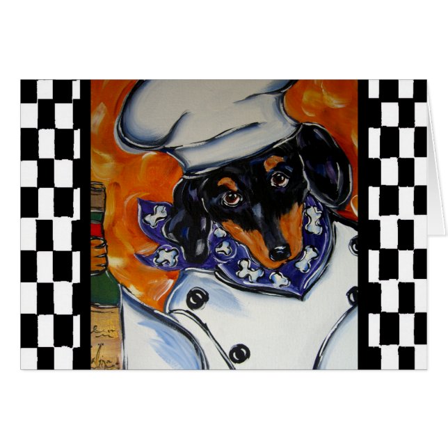Dachshund-kockar Hälsningskort (Framsidan Horizontal)