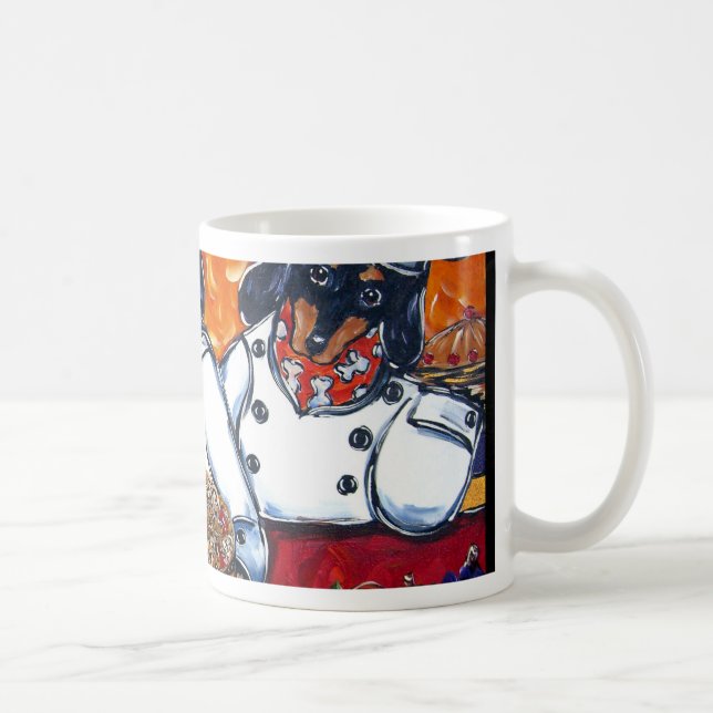 Dachshund kockar kaffemugg (Höger)