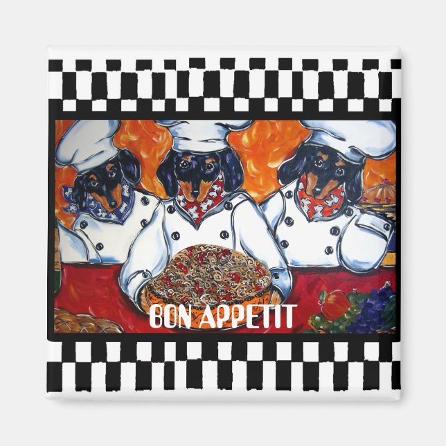 Dachshund-kockar Magnet (Framsidan)
