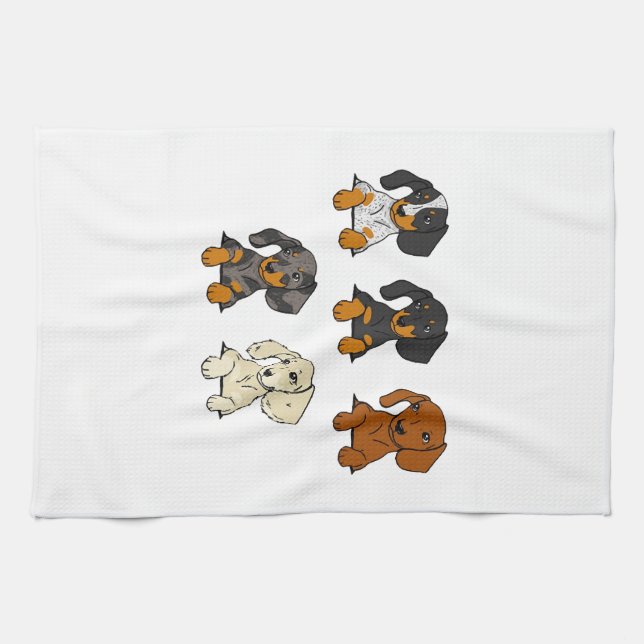 Dachshund Kökshandduk (Horisontell)