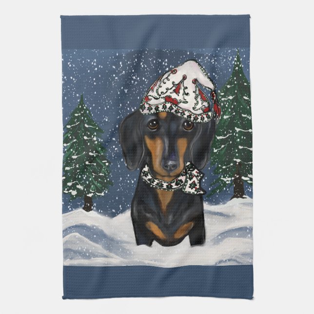 Dachshund Kökshandduk (Vertikal)