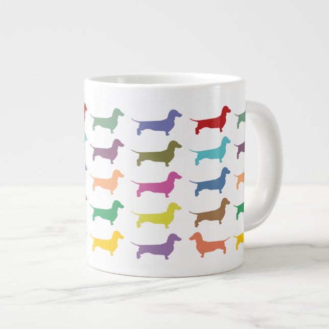 Dachshund-konfetti Jumbo Mugg (Framsida höger)