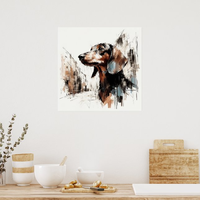 Dachshund konstaffisch poster (Kök)