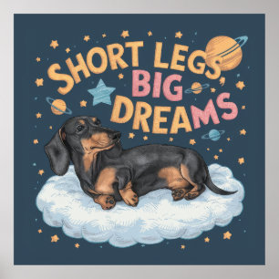 Dachshund Kort Ben Big Dreams Poster