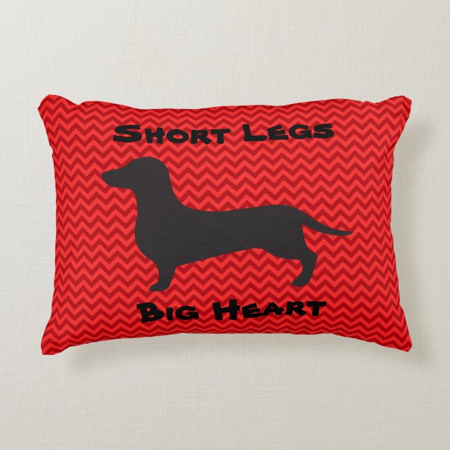 Dachshund - Kort Ben Big Heart accent Pillow Prydnadskudde (Framsidan)