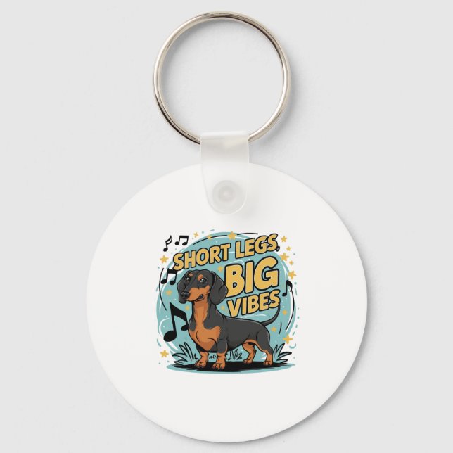 Dachshund Kort Ben Big Vibes Nyckelring (Framsida)