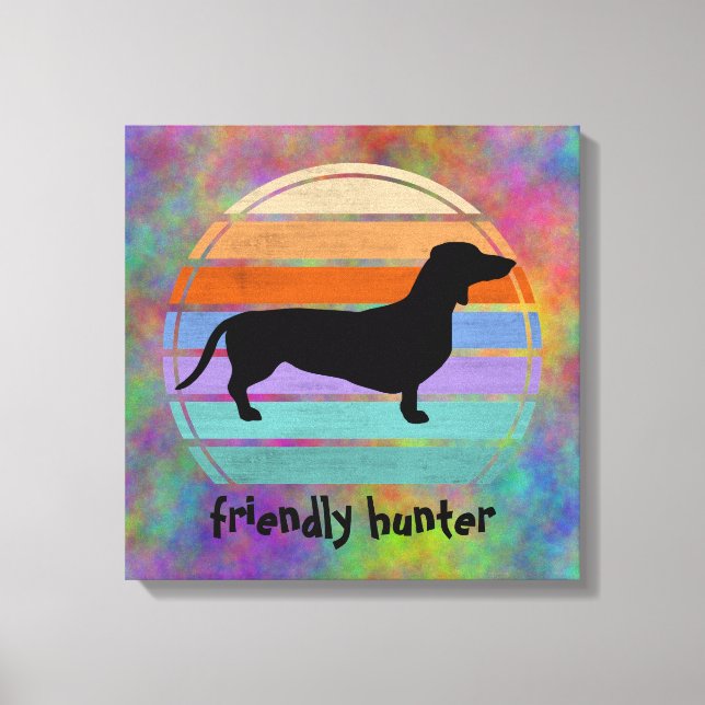 Dachshund Kort Hair - Silhouette 1 Canvastryck (Framsida)