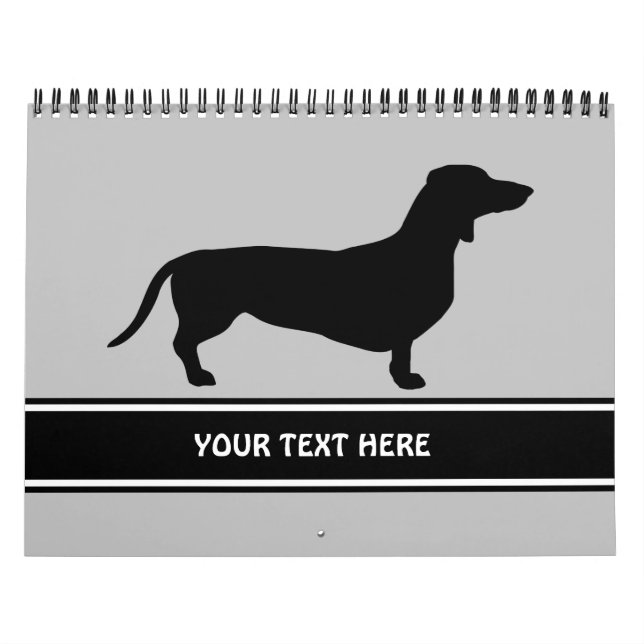 Dachshund Kort Hair - Silhouette 1 Kalender (Omslag)