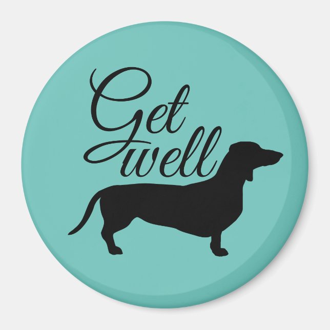 Dachshund Kort Hair - Silhouette 1 Magnet (Framsidan)