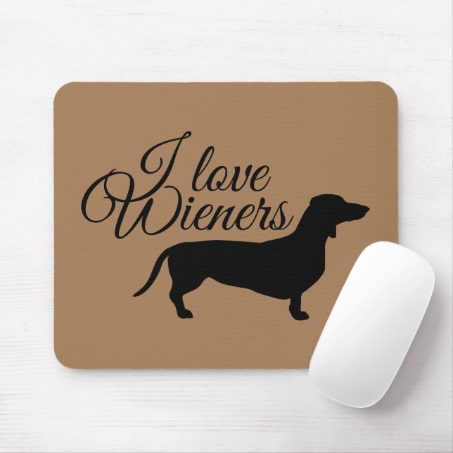 Dachshund Kort Hair - Silhouette 1 Musmatta (Med mus)