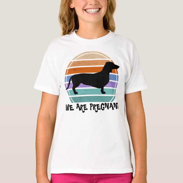 Dachshund Kort Hair - Silhouette 1 T Shirt (Framsida)