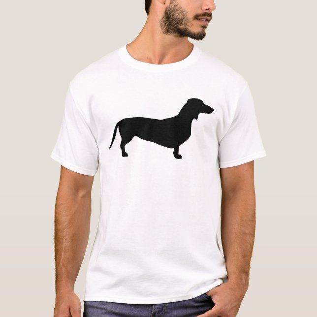Dachshund Kort Hair - Silhouette 1 T Shirt (Framsida)