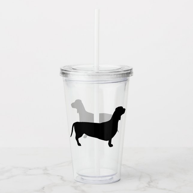 Dachshund Kort Hair - Silhouette 1 Take Away Mugg (Framsida)