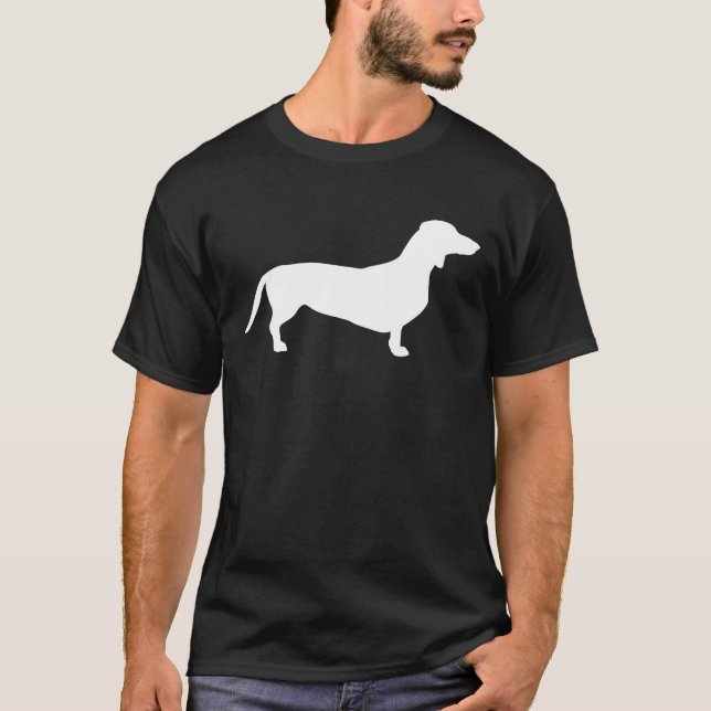 Dachshund Kort Hair - Silhouette 2 T Shirt (Framsida)