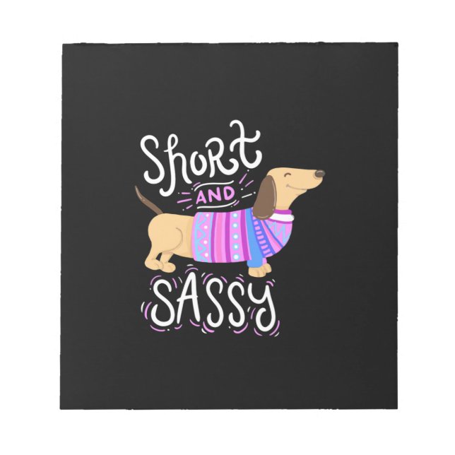 Dachshund Kort och Sassy Anteckningsblock (Framsida)