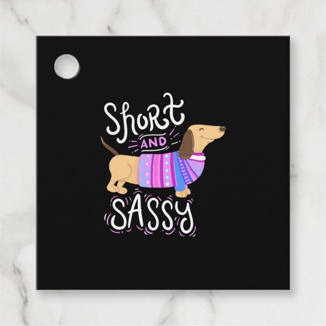 Dachshund Kort och Sassy Gåvor Etiketter (Framsida)
