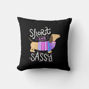 Dachshund Kort och Sassy Kudde