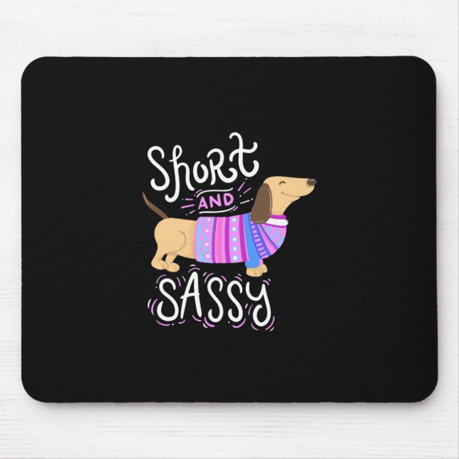 Dachshund Kort och Sassy Musmatta (Framsidan)