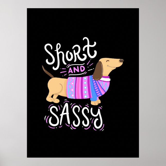 Dachshund Kort och Sassy Poster (Framsidan)