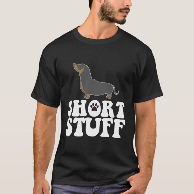 Dachshund Kort Saker T Shirt (Framsida)